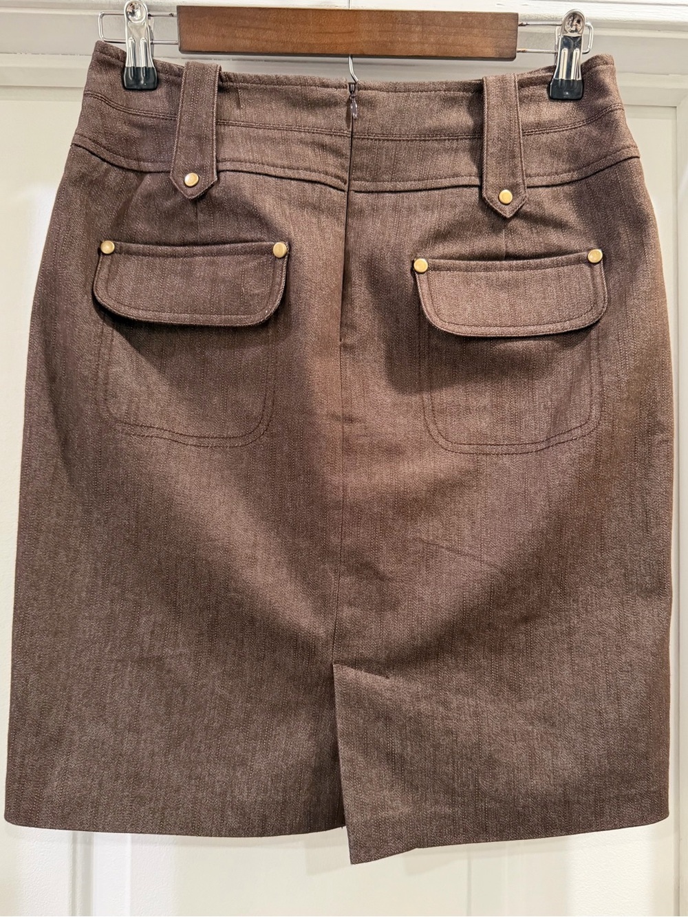 Worthington Brown Pencil Skirt with Belt Loop Detail Size 4 Petite - Picture 2 of 13